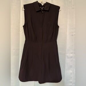 Athleta Black Sleeveless Collared Romper Size 4